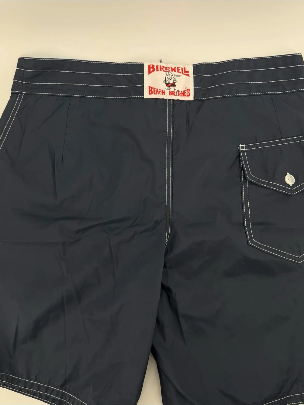 Birdwell Beach Britches Mens 33 Navy Blue 311 Board Shorts 8” Nylon USA Made